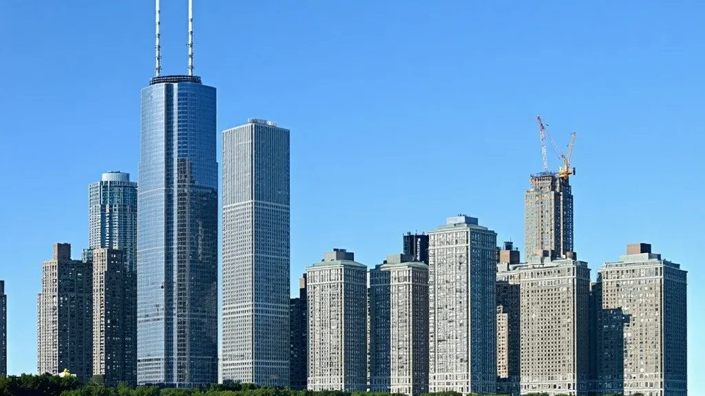Chicago skyline viewed from Lake Michigan