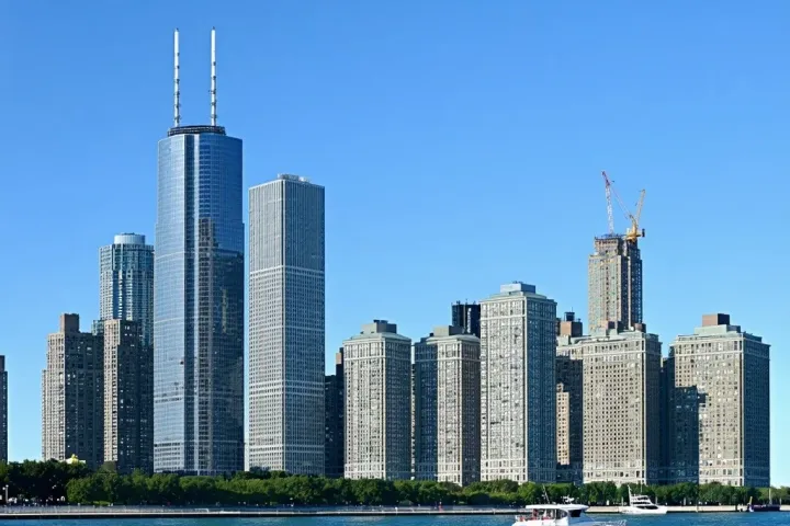Chicago skyline viewed from Lake Michigan