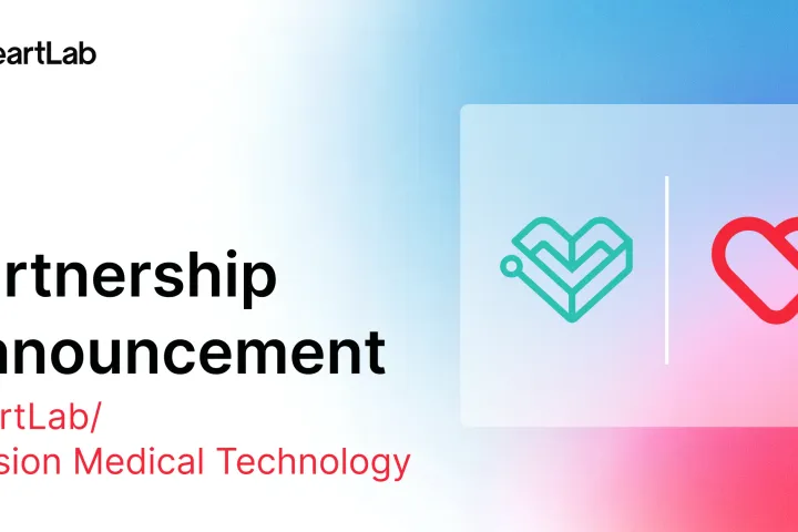 HeartLab and InVision Medical Technology logos in a partnership announcement graphic